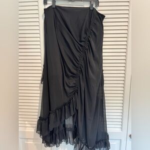 Cider ruffled long black skirt.